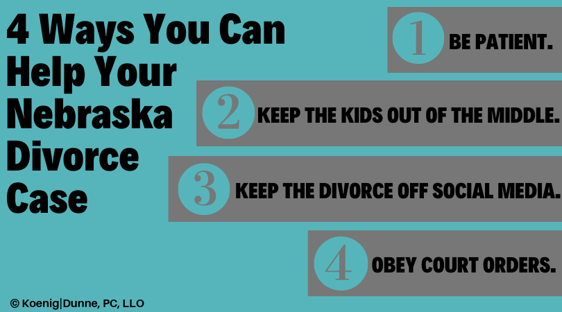 infographic listing the 4 Ways You Can Help Your Nebraska Divorce Case